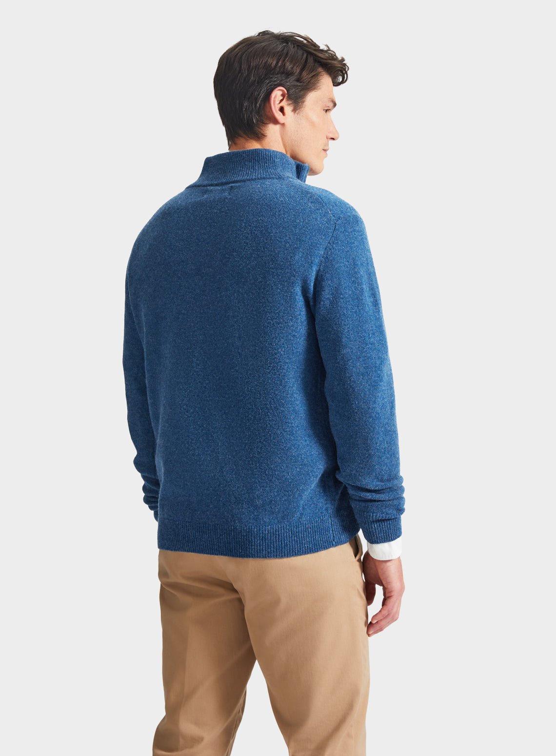 Lambswool 1/4 Zip in Blue