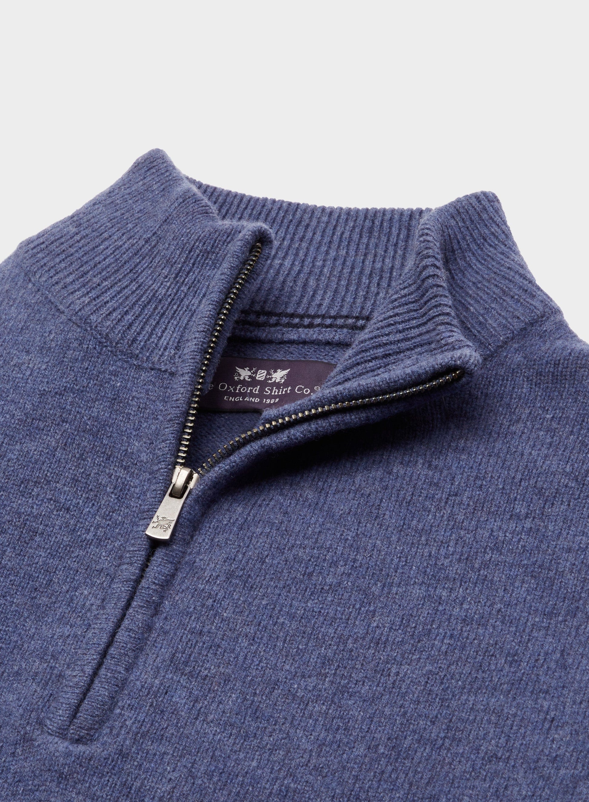 Lambswool 1/4 Zip in Denim