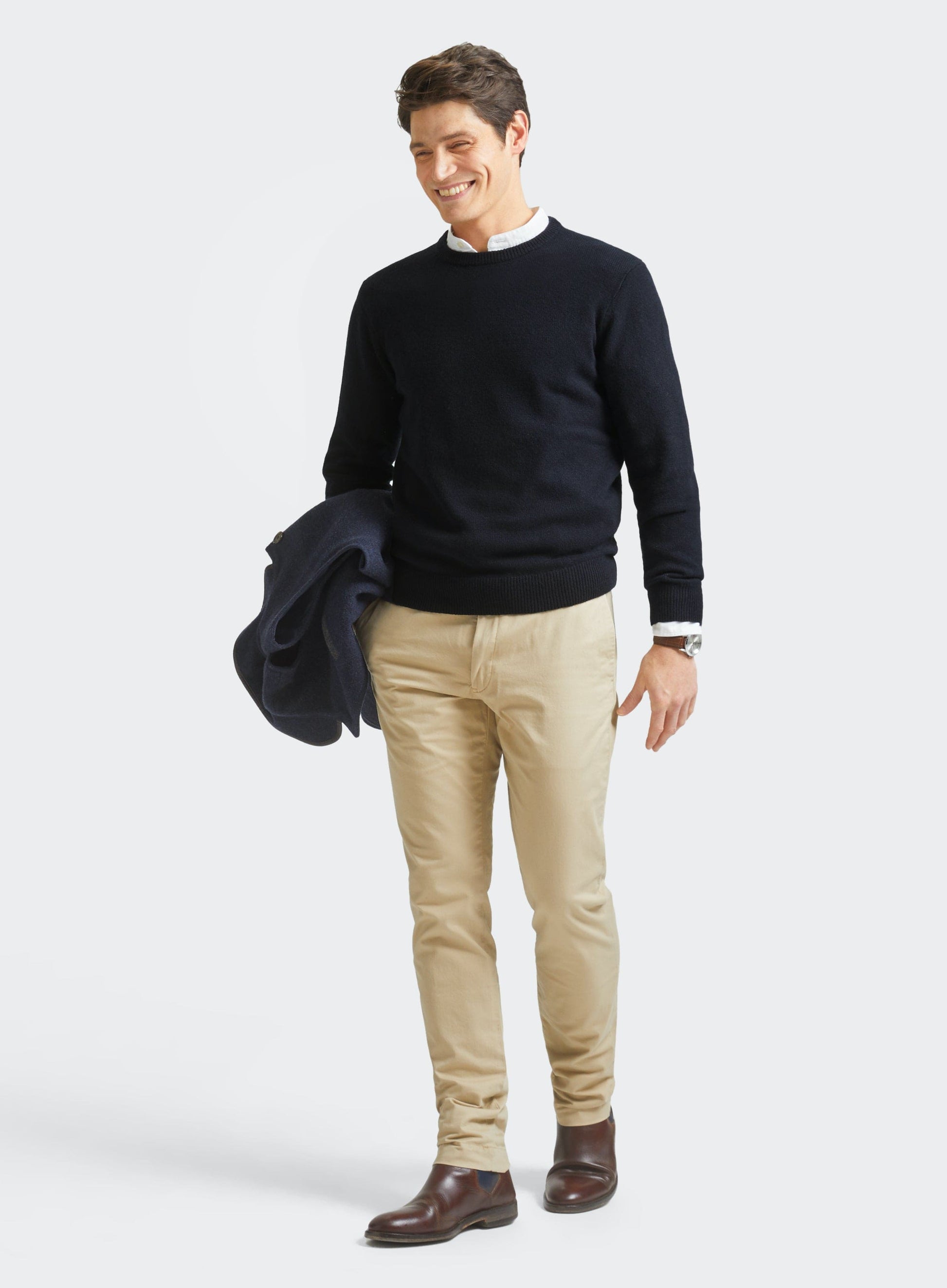 Lambswool Crew Neck in Navy