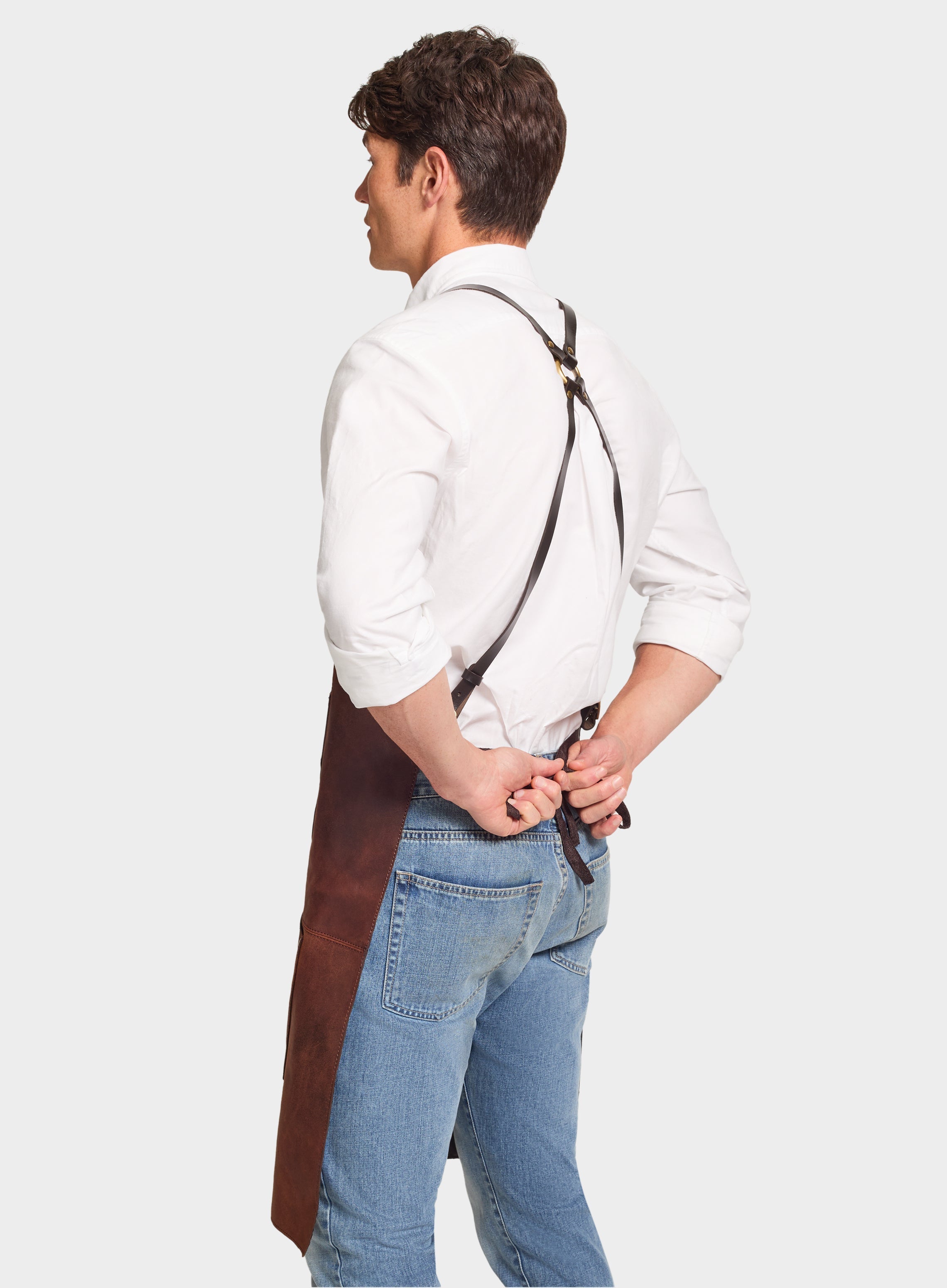 Lincoln Leather Apron in Brown - Oxford Shirt Co.