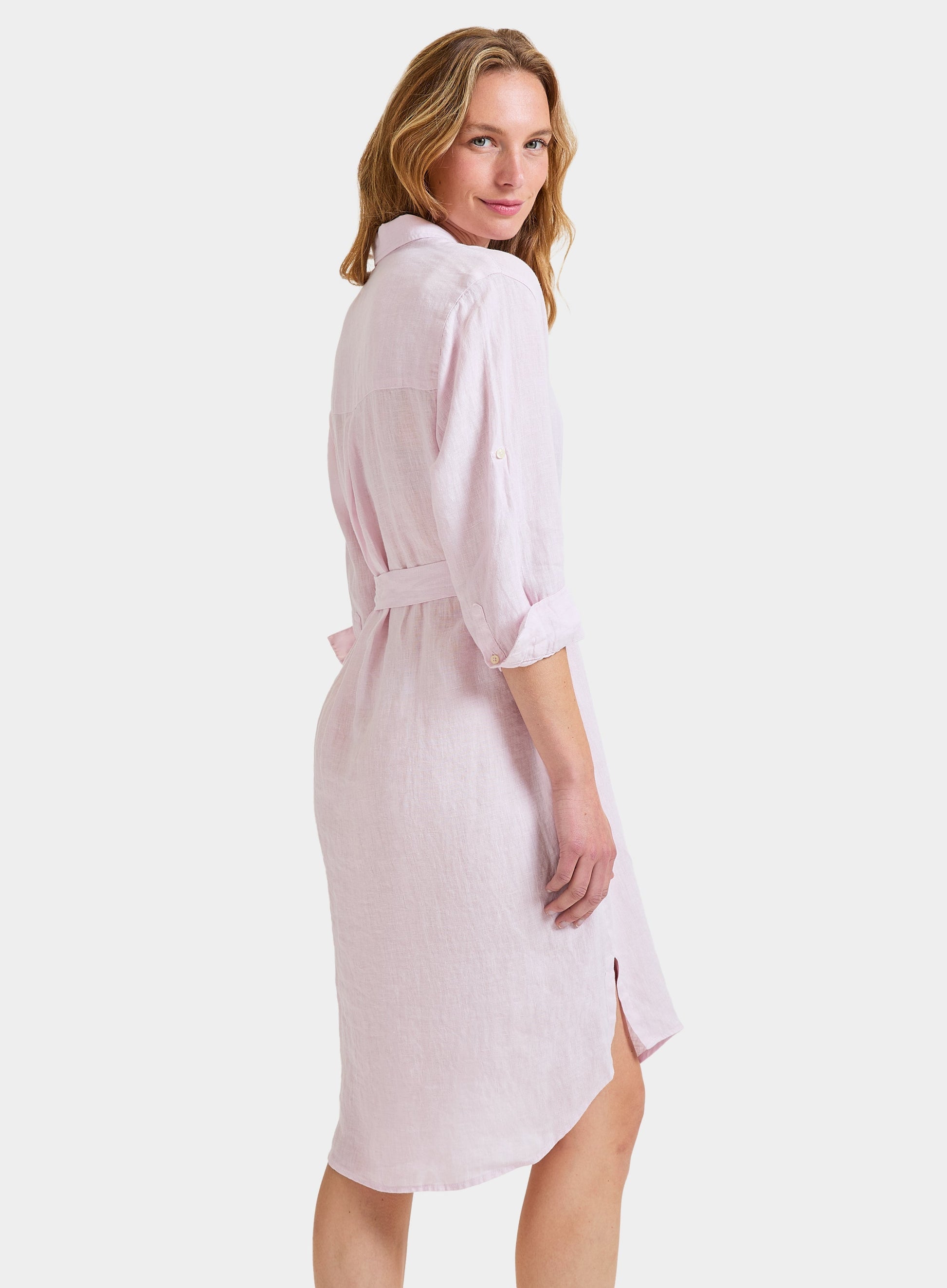 long oxford shirt dress MarlaWynne WynneCollection Oxford Duster Shirt Dress - Blue Stripes