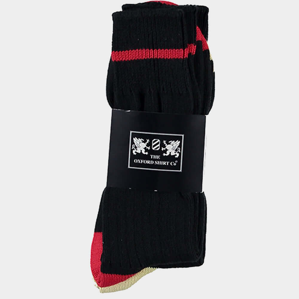 Men’s 3 pack of socks in Black Contrast.
