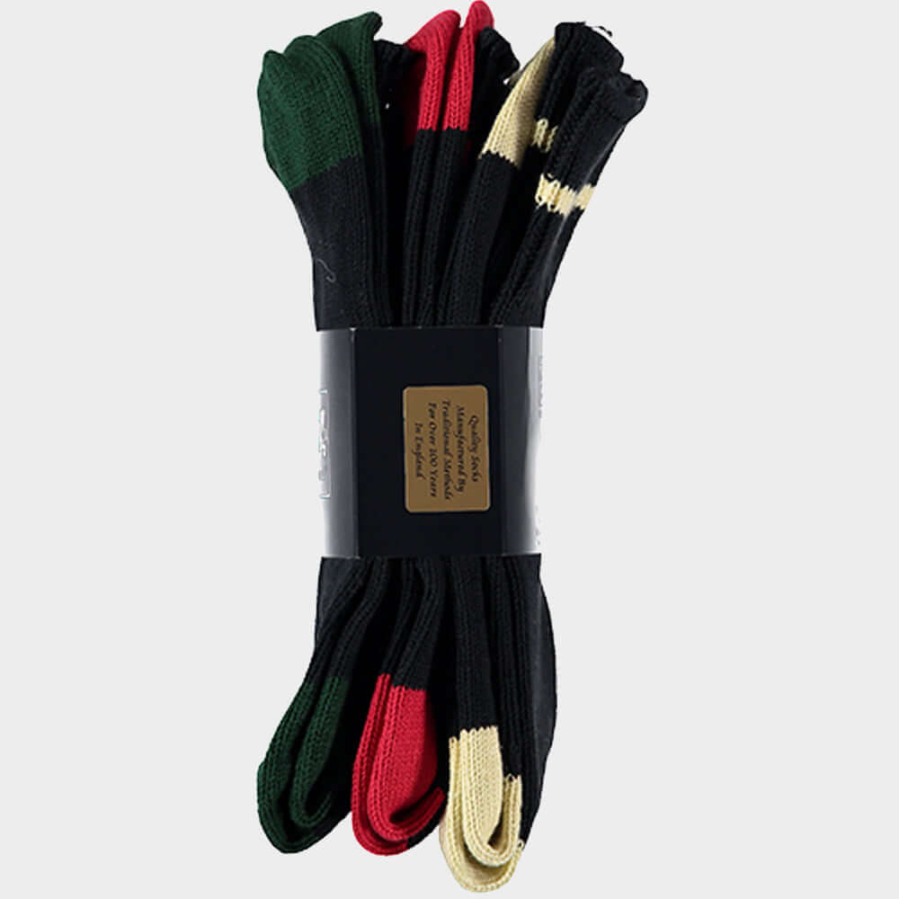 Men’s 3 pack of socks in Black Contrast.