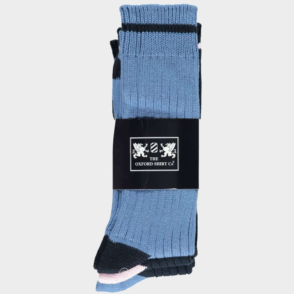Men’s 3 pack of socks in Blue Contrast.