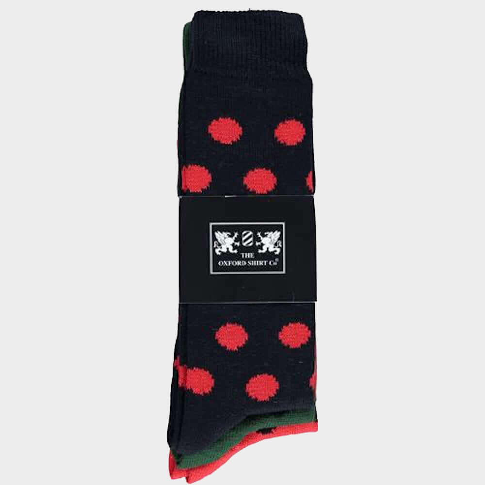 Men’s 3 pack of socks in Blue Spots.