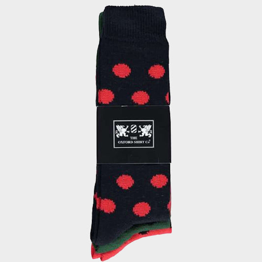 Men’s 3 pack of socks in Blue Spots.