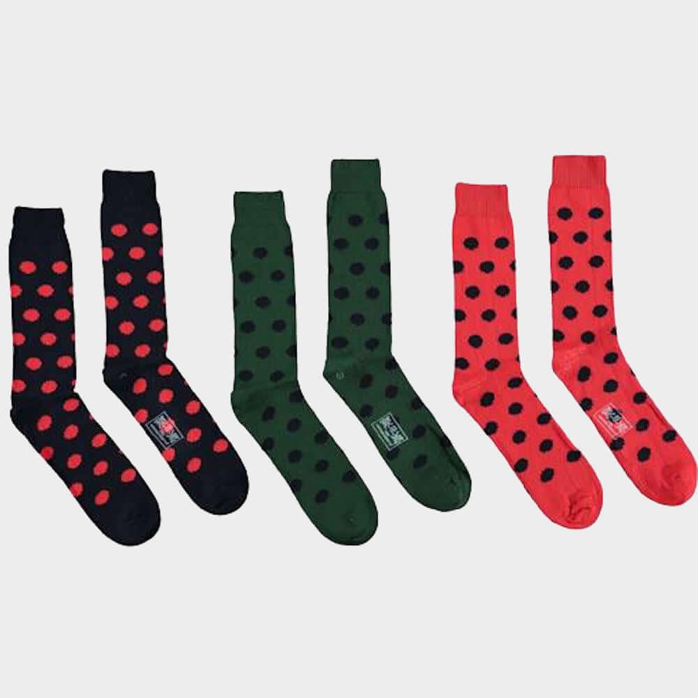 Men’s 3 pack of socks in Blue Spots.