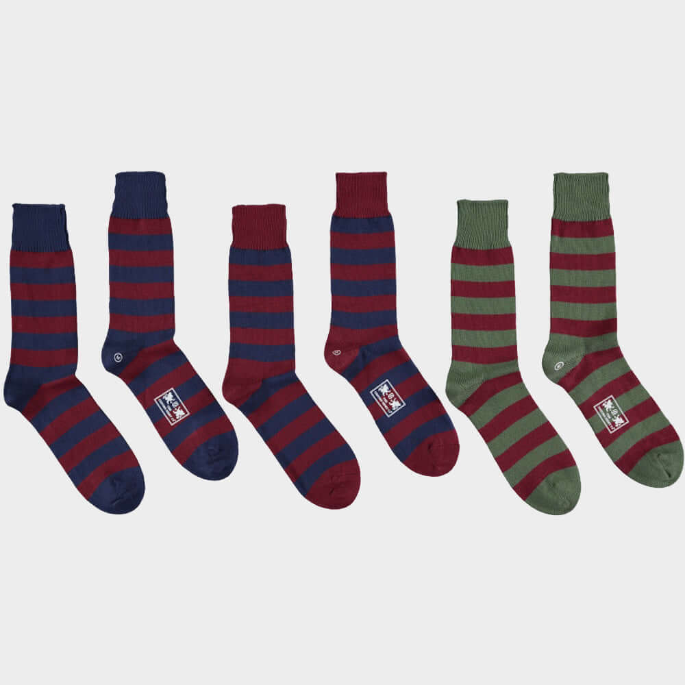 Men’s 3 pack of socks in Country Hooped.