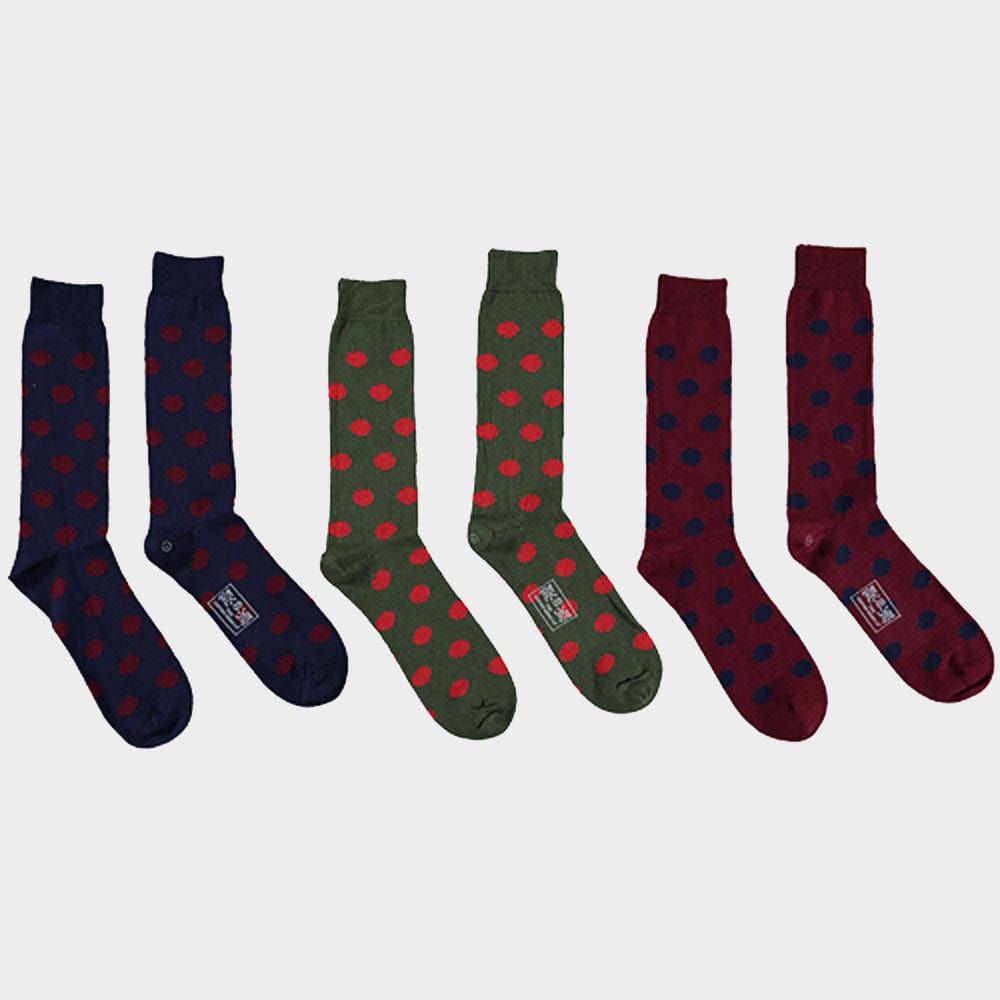 Men’s 3 pack of socks in Country Spots.