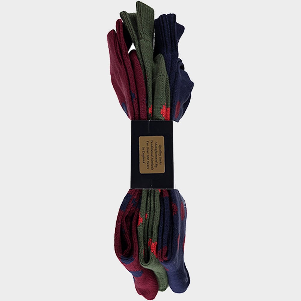 Men’s 3 pack of socks in Country Spots.
