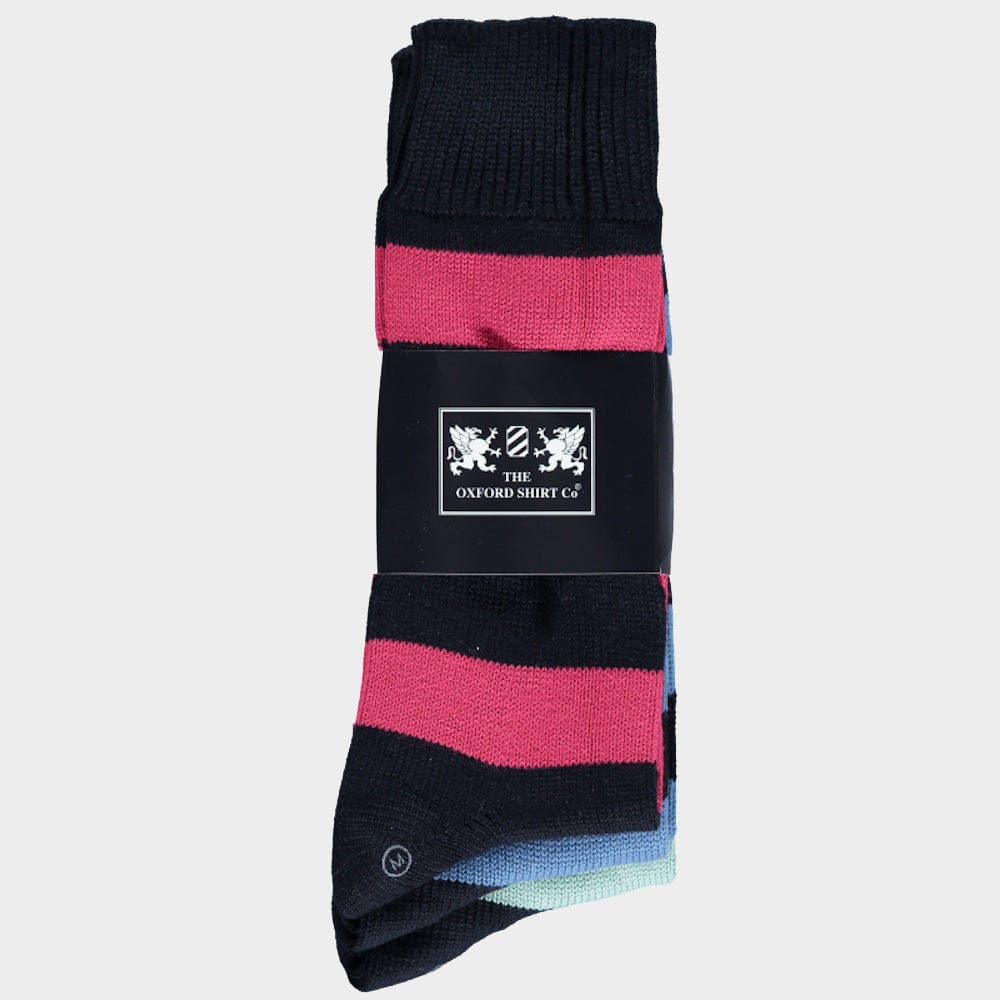 Men’s 3 pack of socks in Multi Hooped.