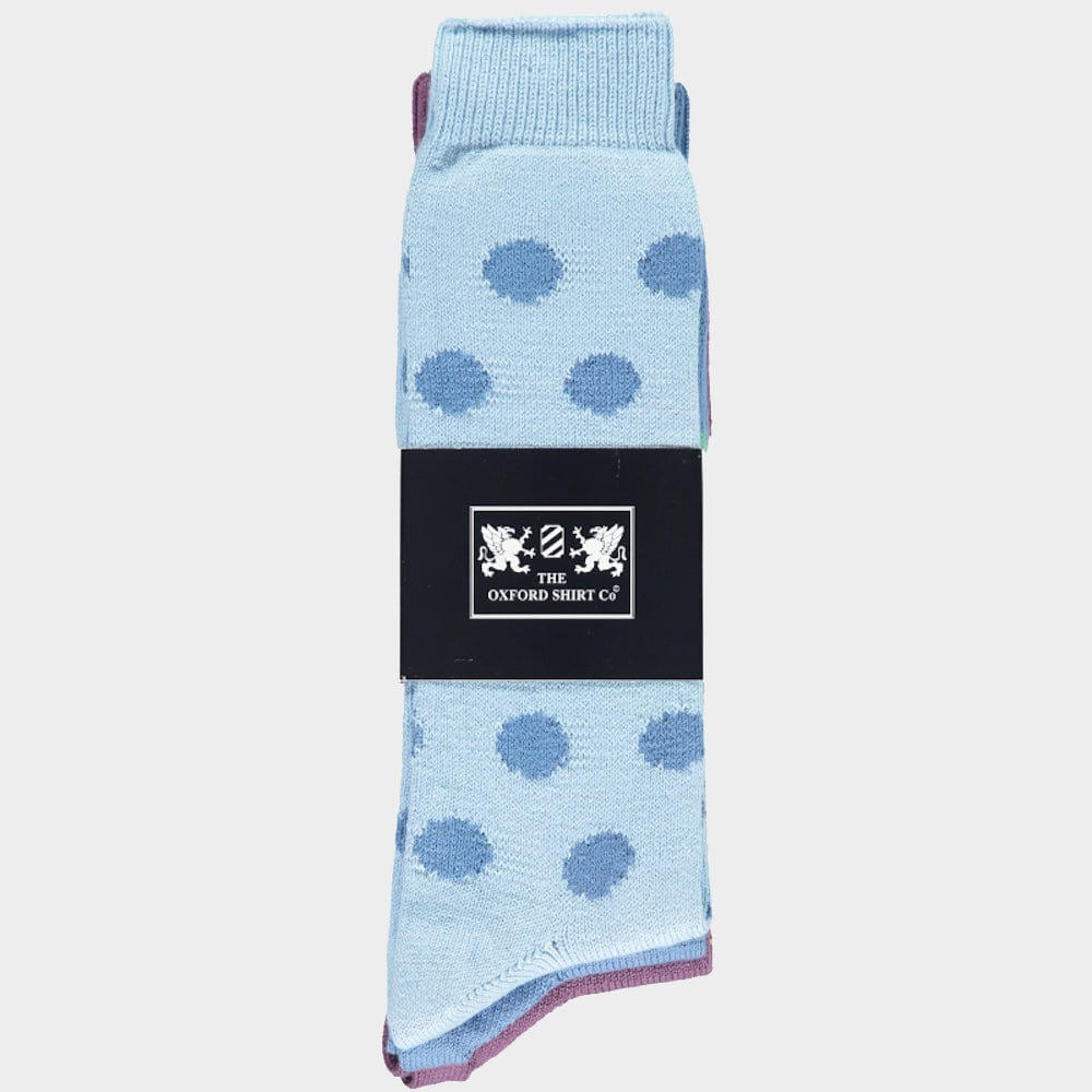 Men’s 3 pack of socks in Pastel Spots.