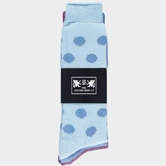 Men’s 3 pack of socks in Pastel Spots.
