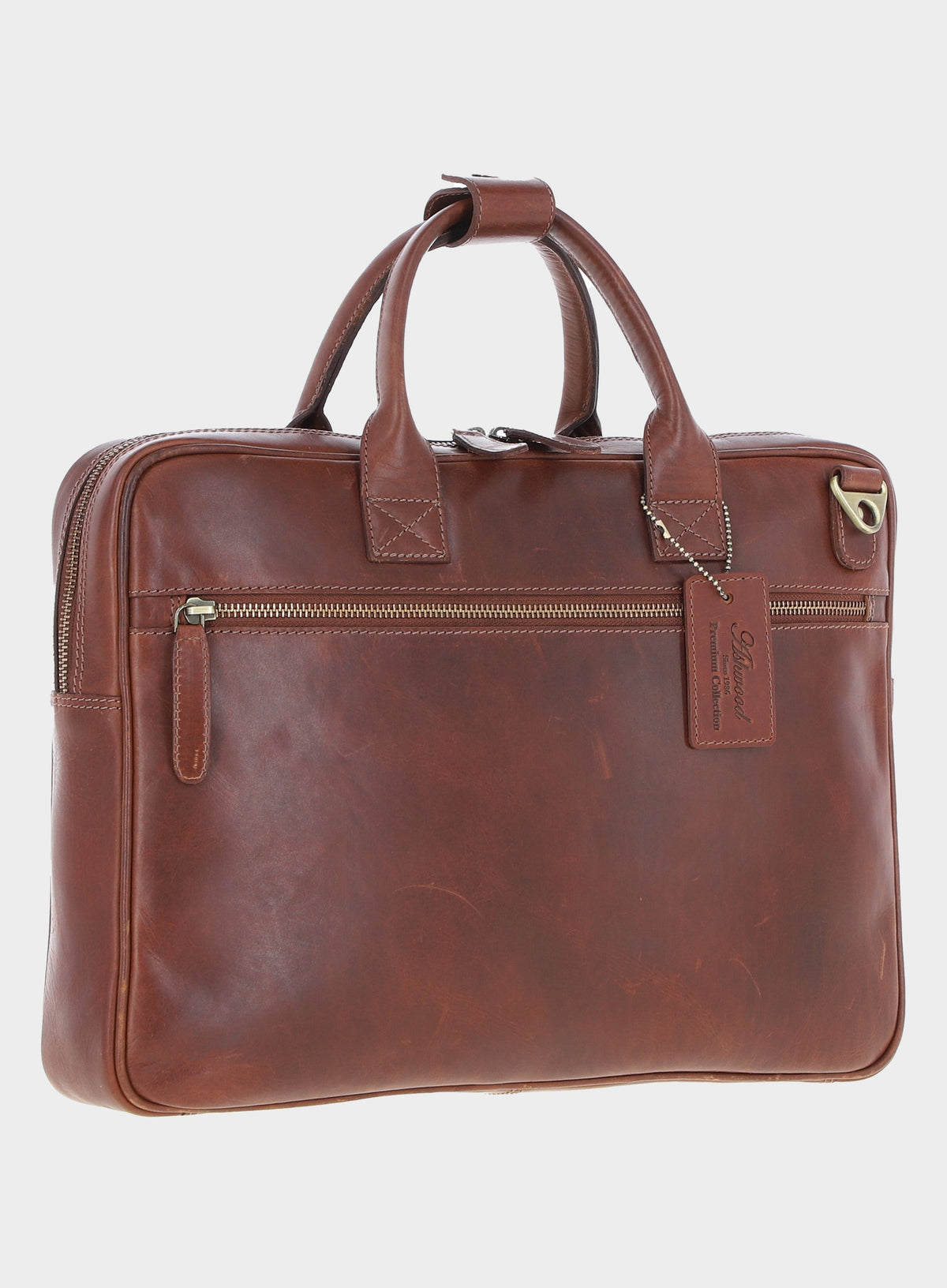 Men’s Balliol laptop briefcase in Chestnut.