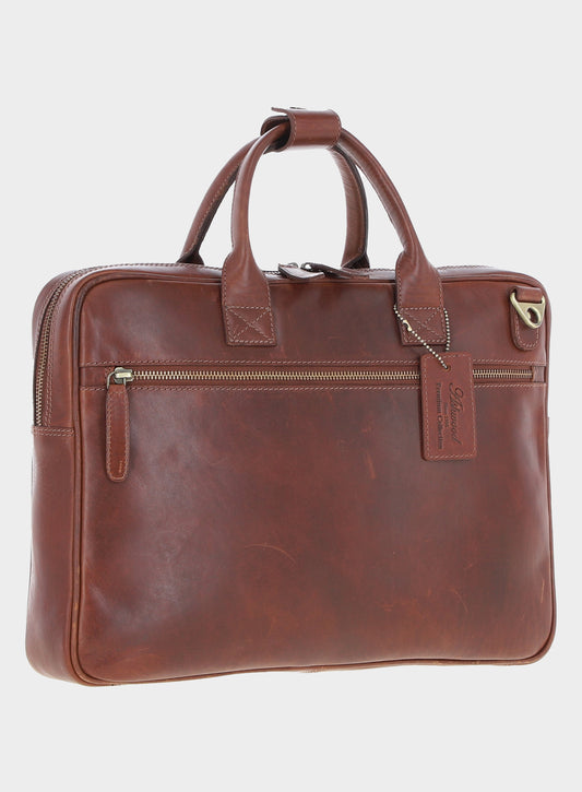 Men’s Balliol laptop briefcase in Chestnut.