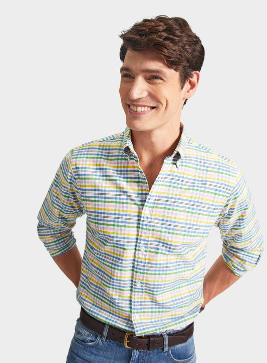 Men’s button-down Oxford shirt in Bright Multi Check.