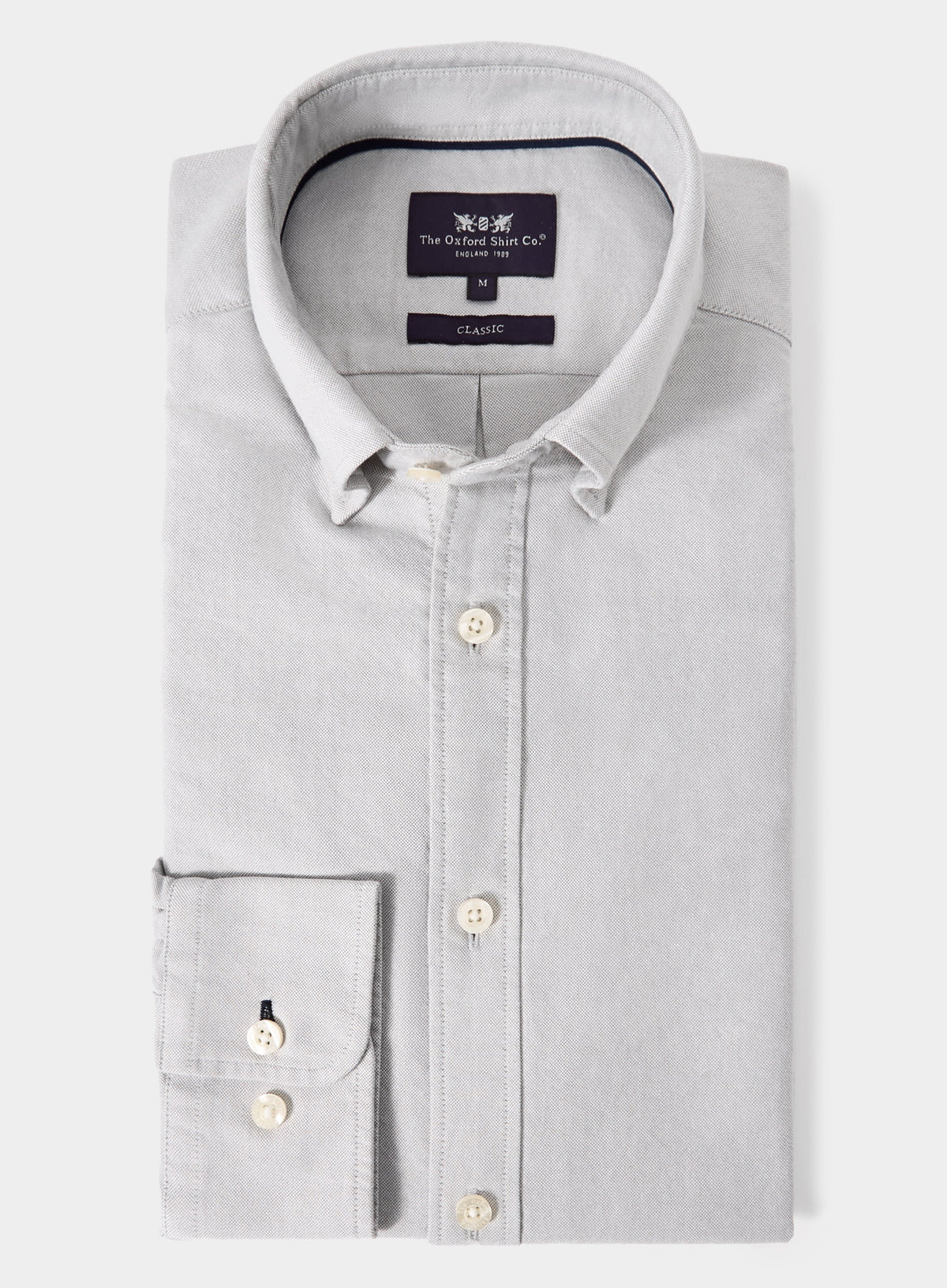 Men’s button-down Oxford shirt in Grey.