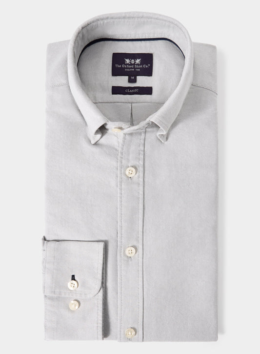 Men’s button-down Oxford shirt in Grey.