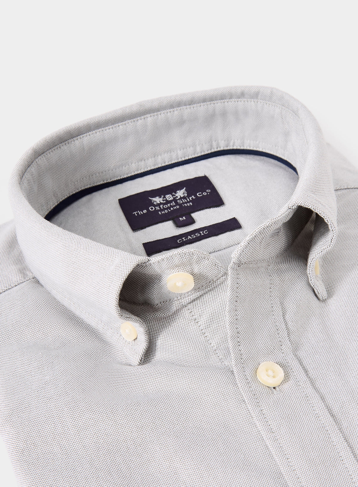 Men’s button-down Oxford shirt in Grey.