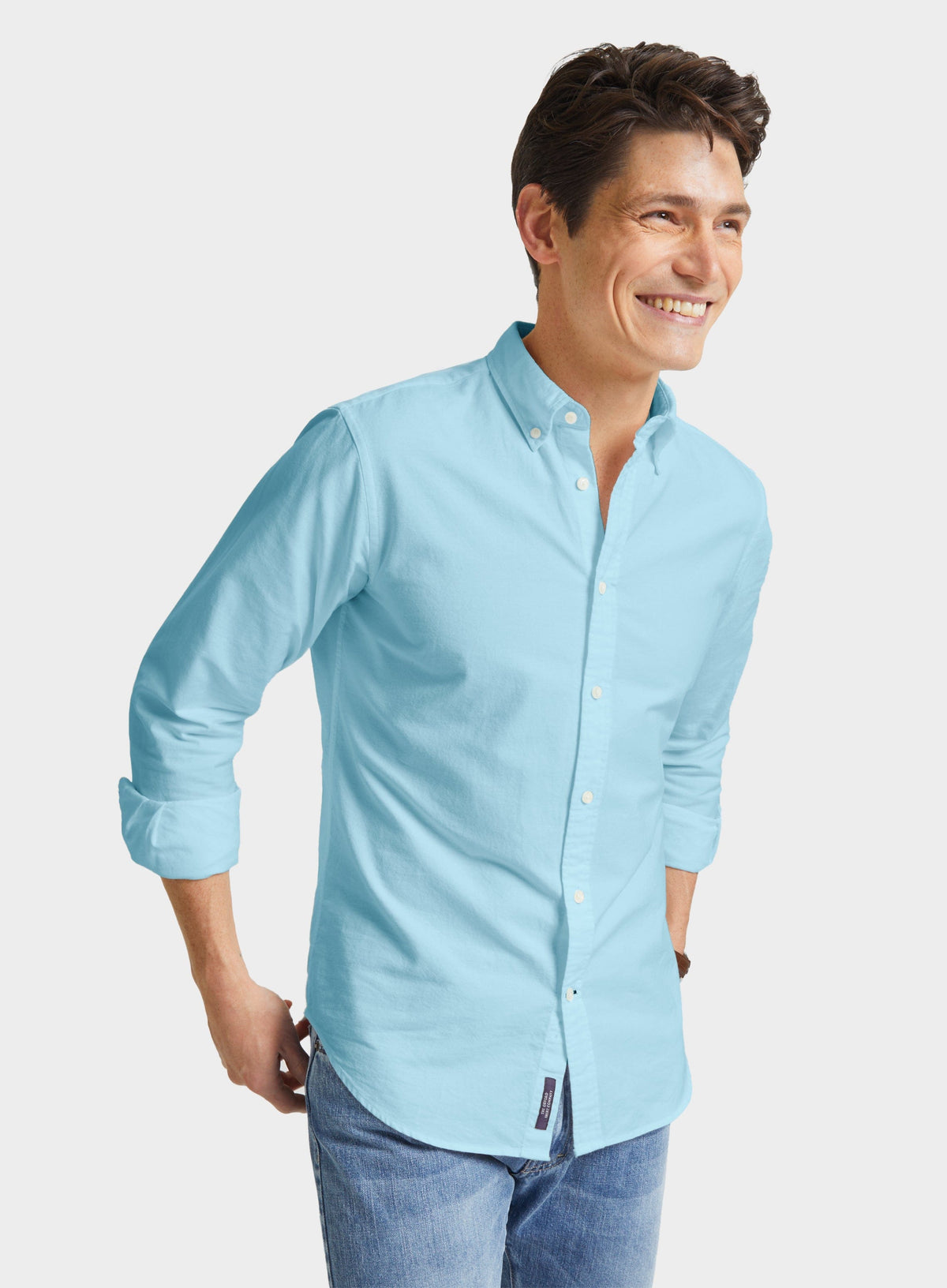 Men’s button-down Oxford shirt in Ocean.