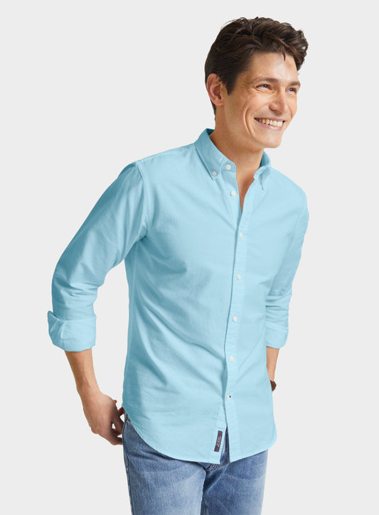 Men’s button-down Oxford shirt in Ocean.