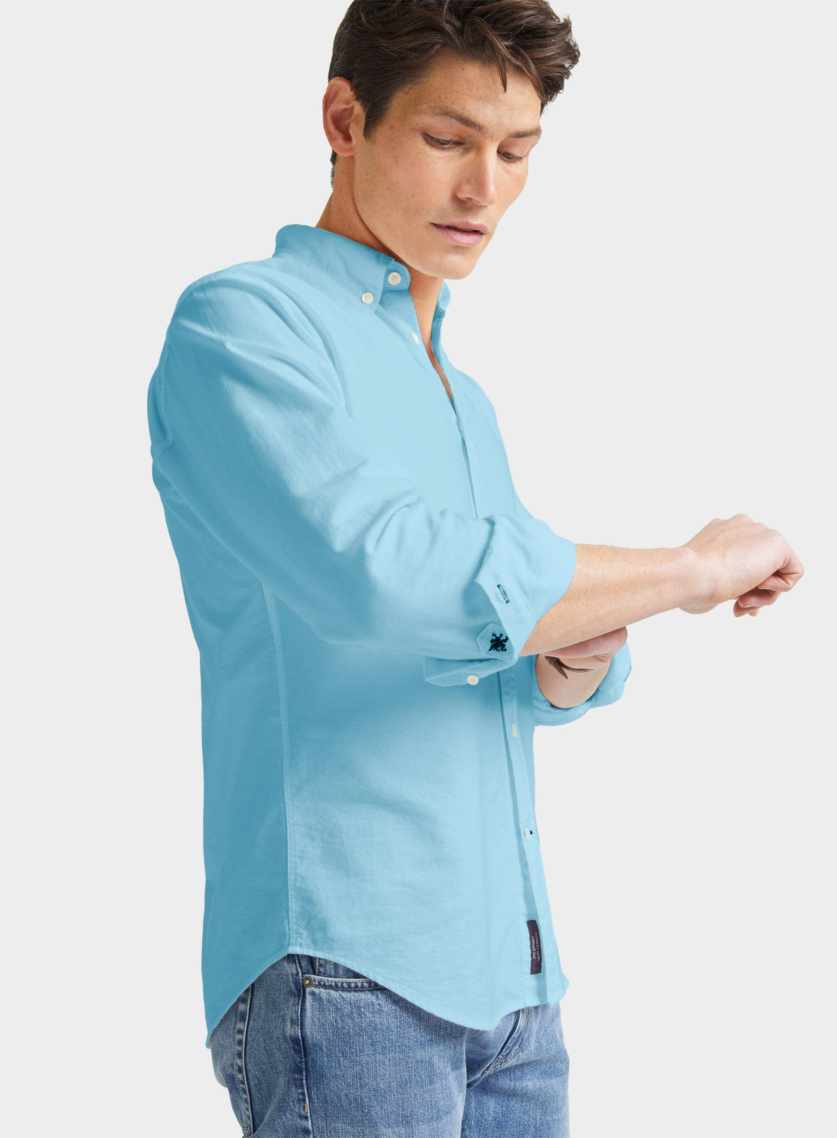 Men’s button-down Oxford shirt in Ocean.