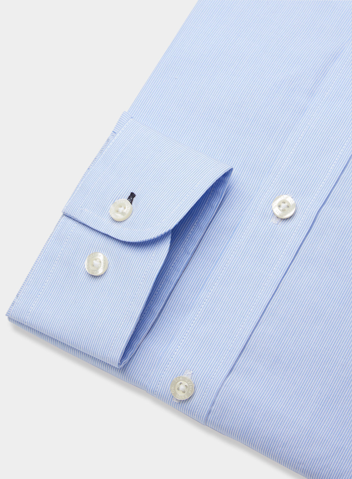 Men’s button-down shirt in Fine Blue Stripe.