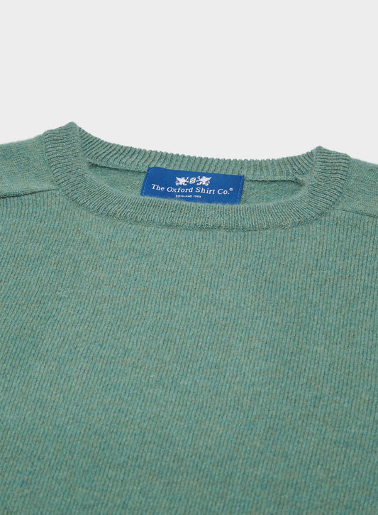 Men’s cashmere crew neck jumper in Green.