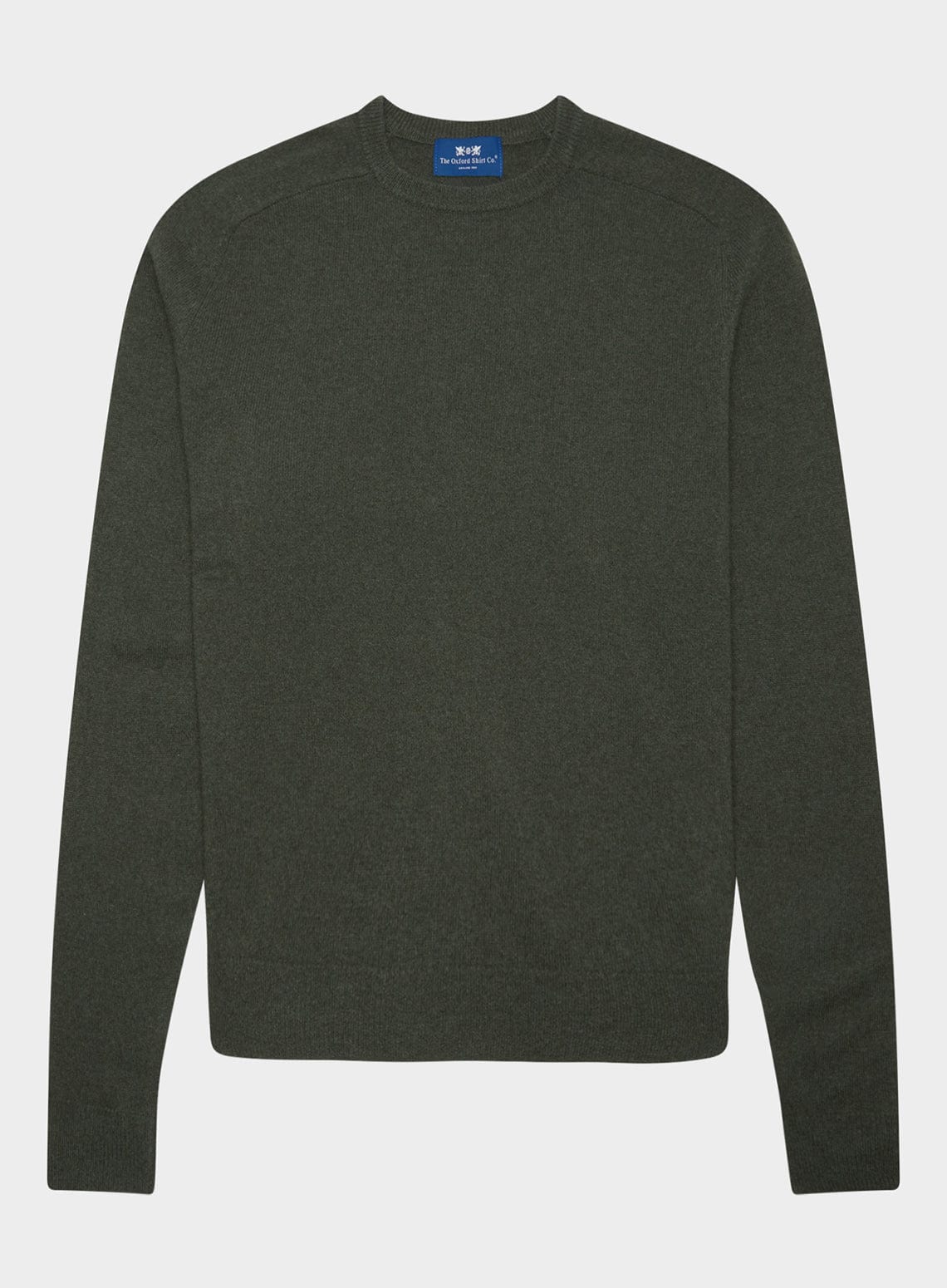 Men’s cashmere crew neck jumper in Highland Green.