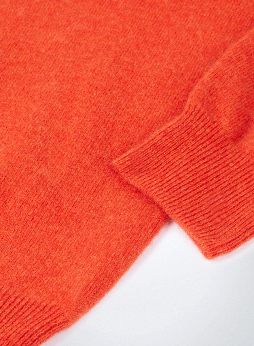 Men’s cashmere quarter zip jumper in Rust.
