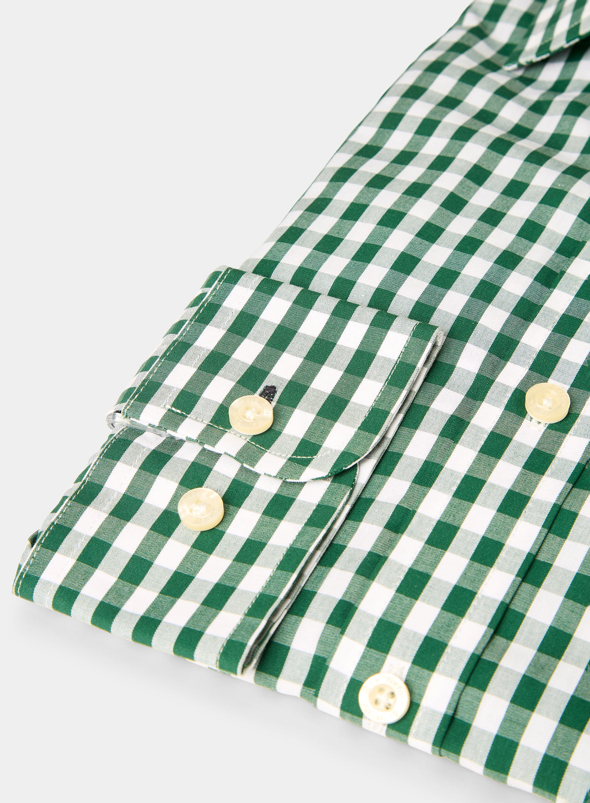Men’s classic cotton poplin shirt in Green Check.