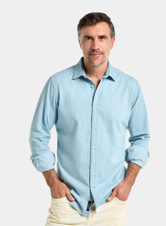 Men’s classic denim shirt.
