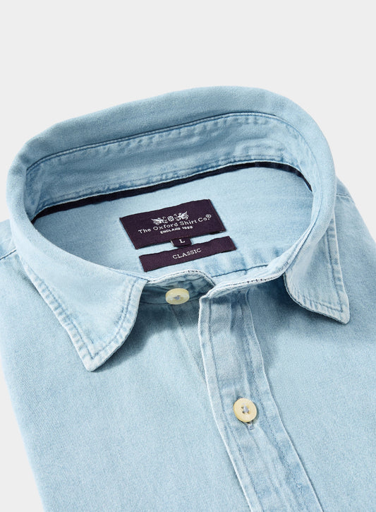 Men’s classic denim shirt.