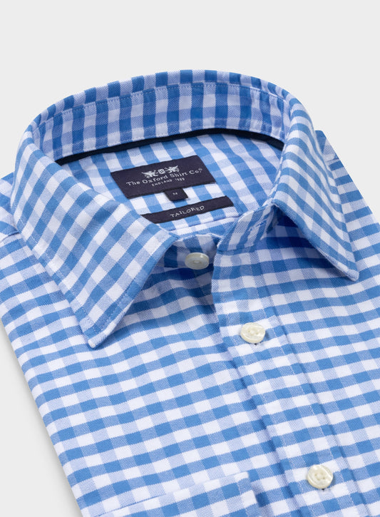 Men’s classic Oxford shirt in Blue Check.