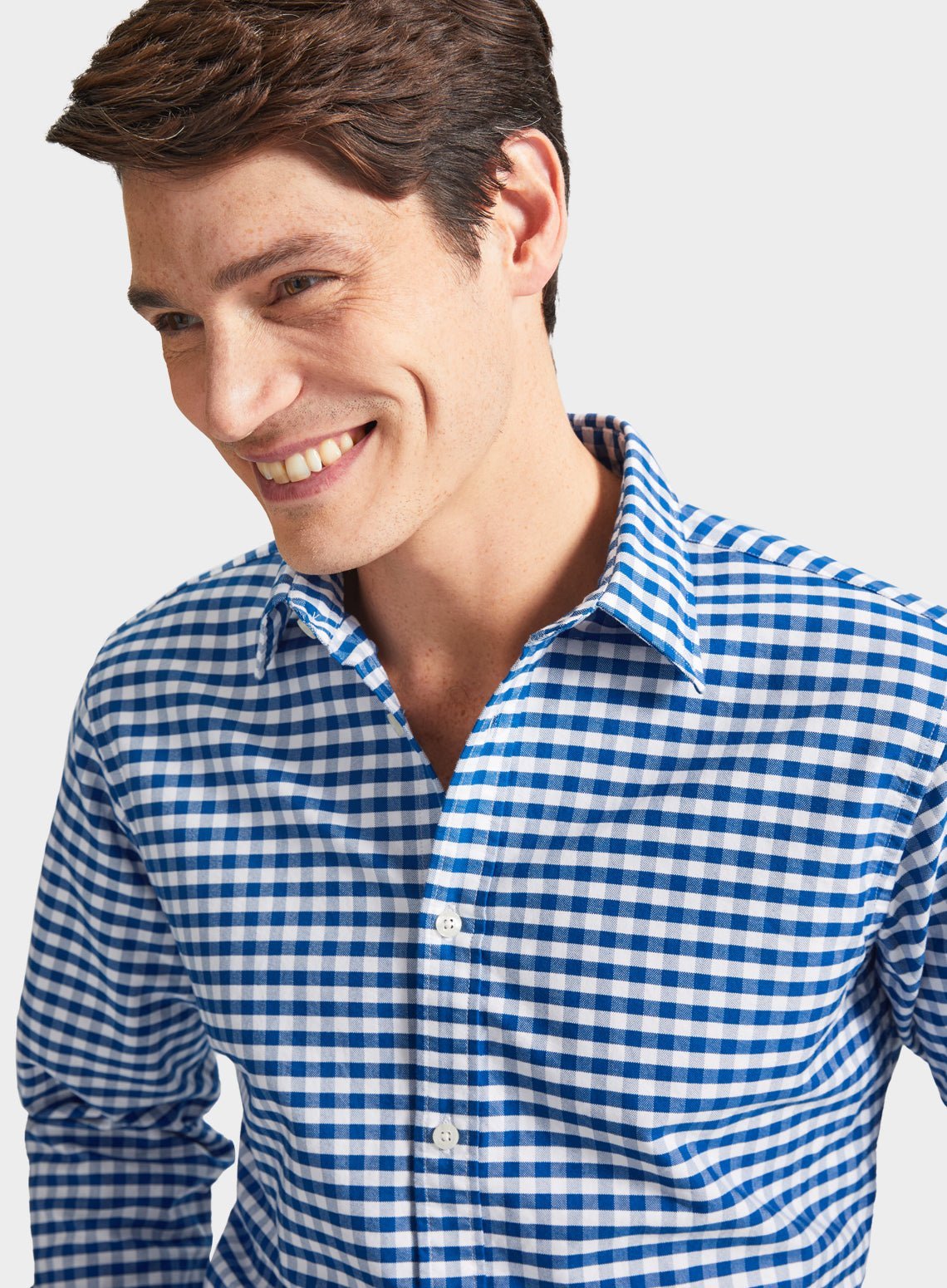 Men’s classic Oxford shirt in Navy Check.