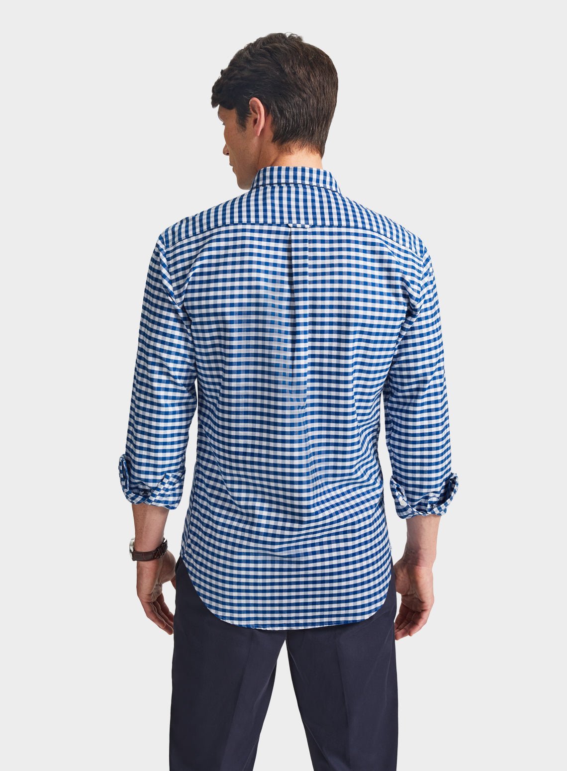 Men’s classic Oxford shirt in Navy Check.