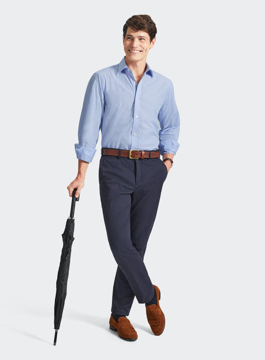 Men’s classic shirt in Fine Blue Stripe.