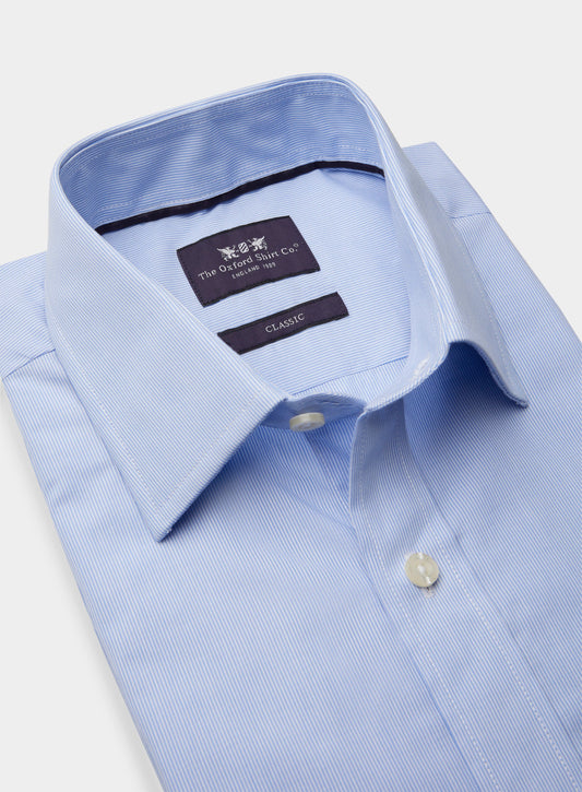 Men’s classic shirt in Fine Blue Stripe.