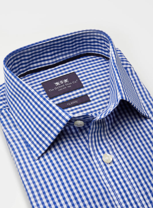 Men’s classic shirt in Navy Gingham.