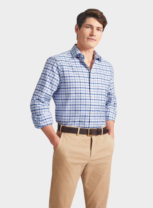 Men’s classic shirt in Multi Blue Check.