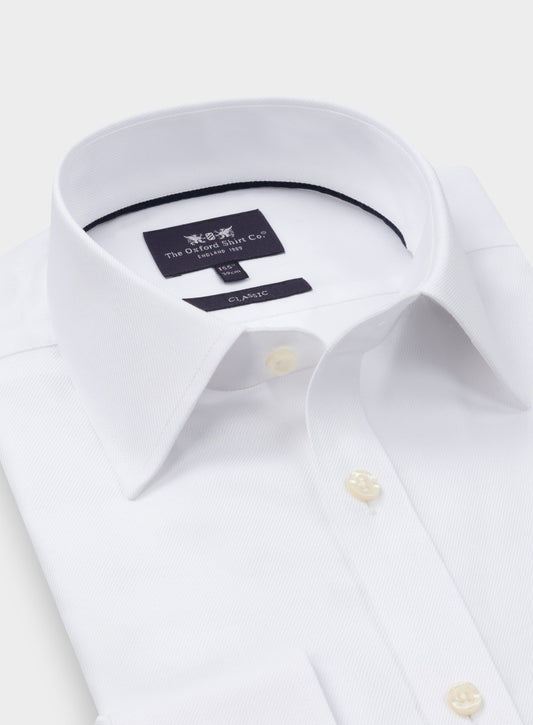 Men’s classic twill shirt in White.