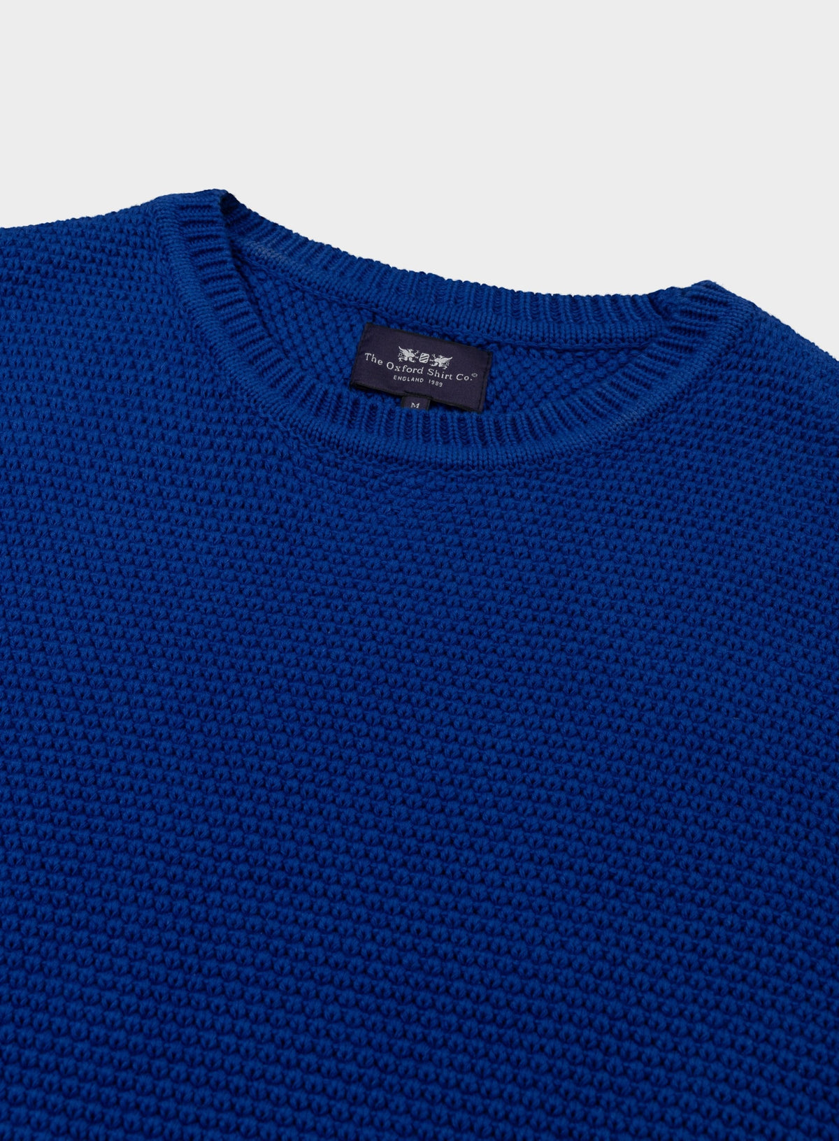 Men’s cotton blackberry crew neck jumper in Blue.