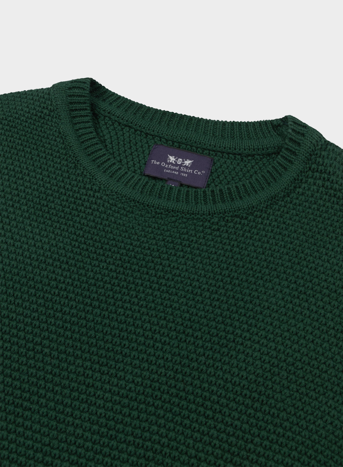 Men’s cotton blackberry crew neck jumper in Green.