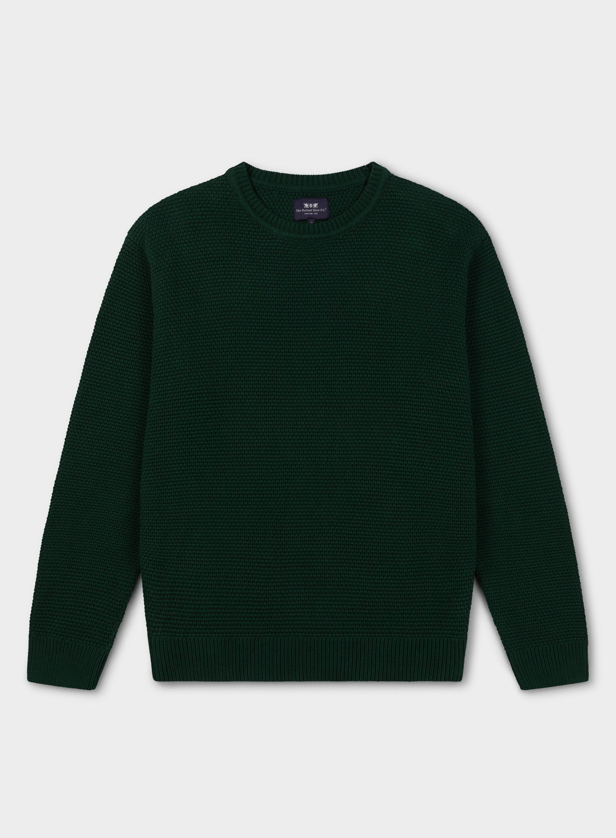 Men’s cotton blackberry crew neck jumper in Green.