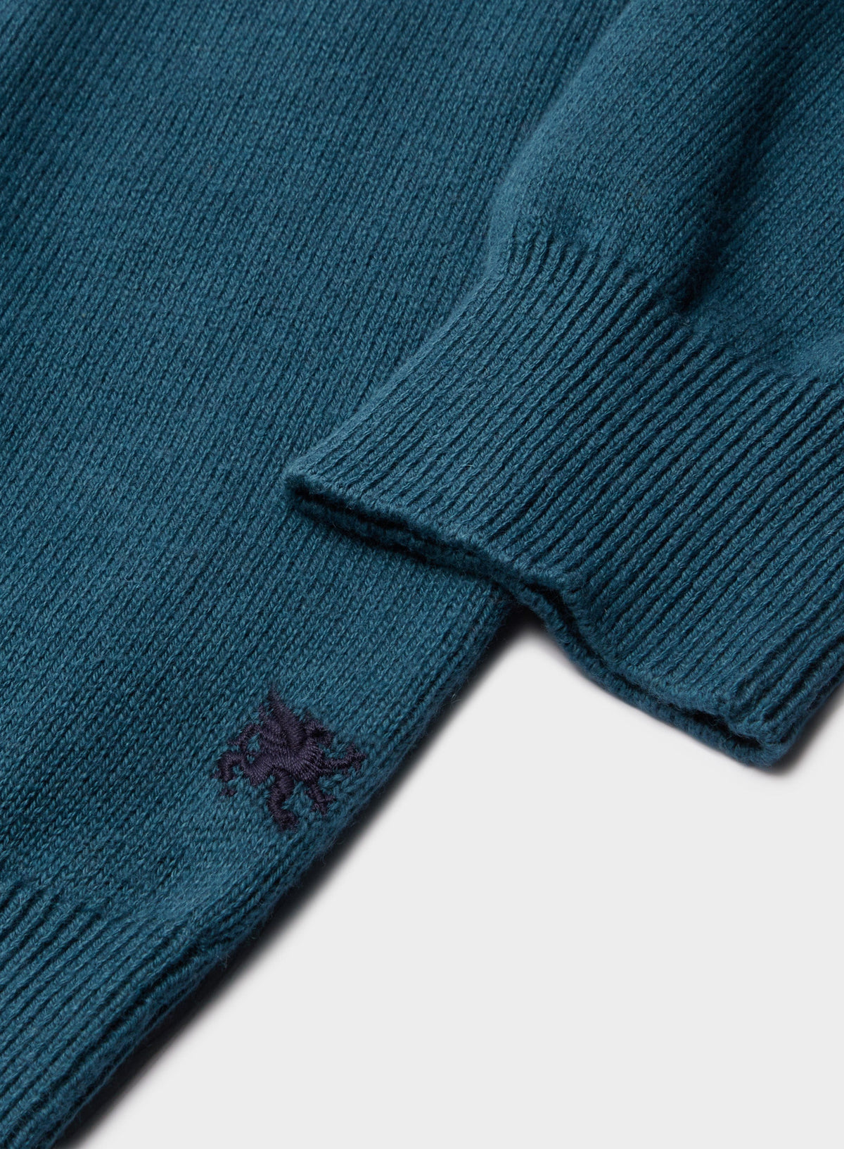 Men’s cotton cashmere crew neck jumper in Green.