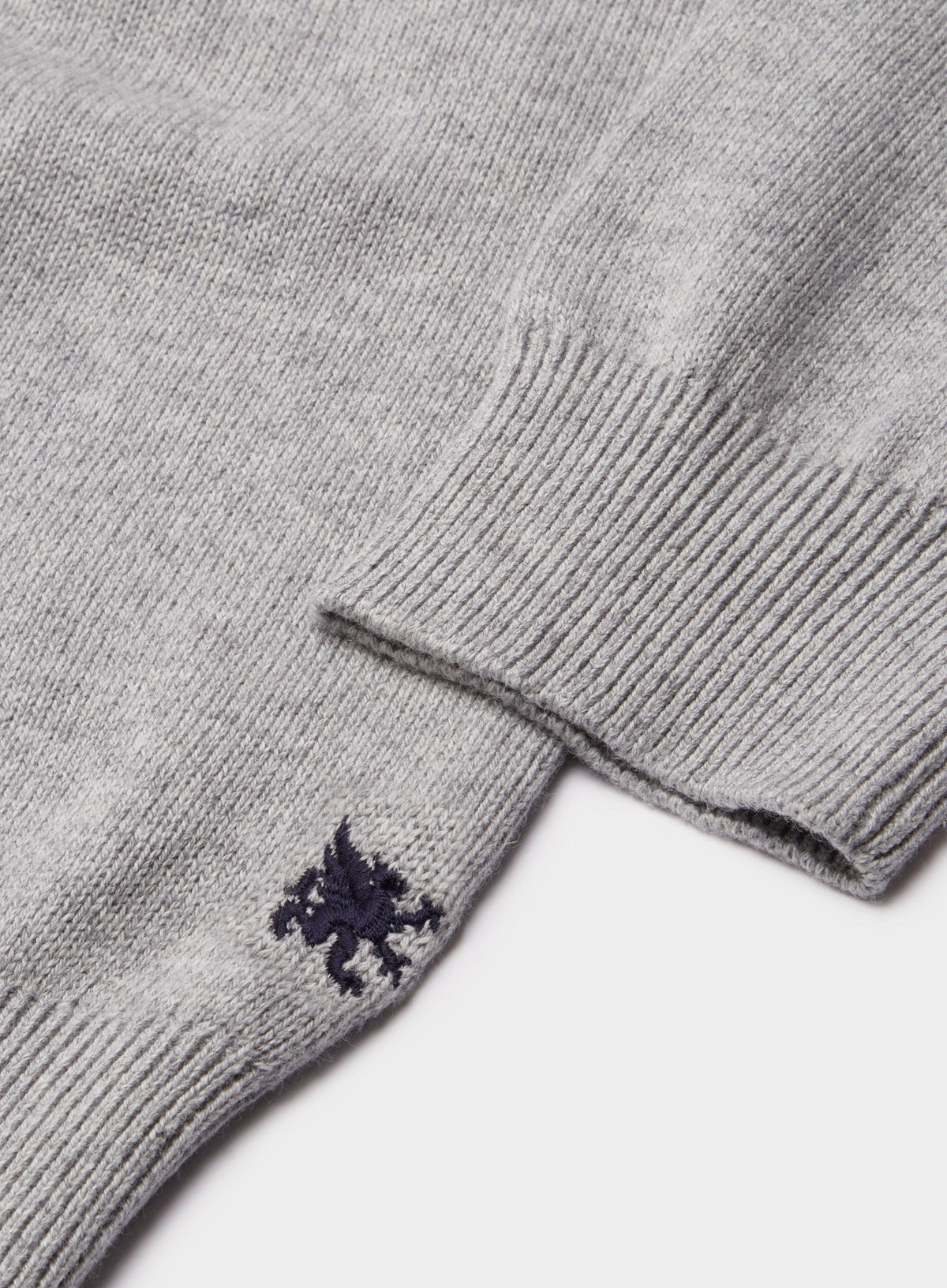 Men’s cotton cashmere crew neck jumper in Grey.