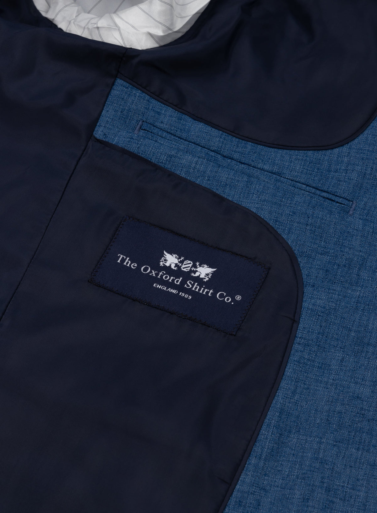 Men’s cotton linen blazer in Blue.