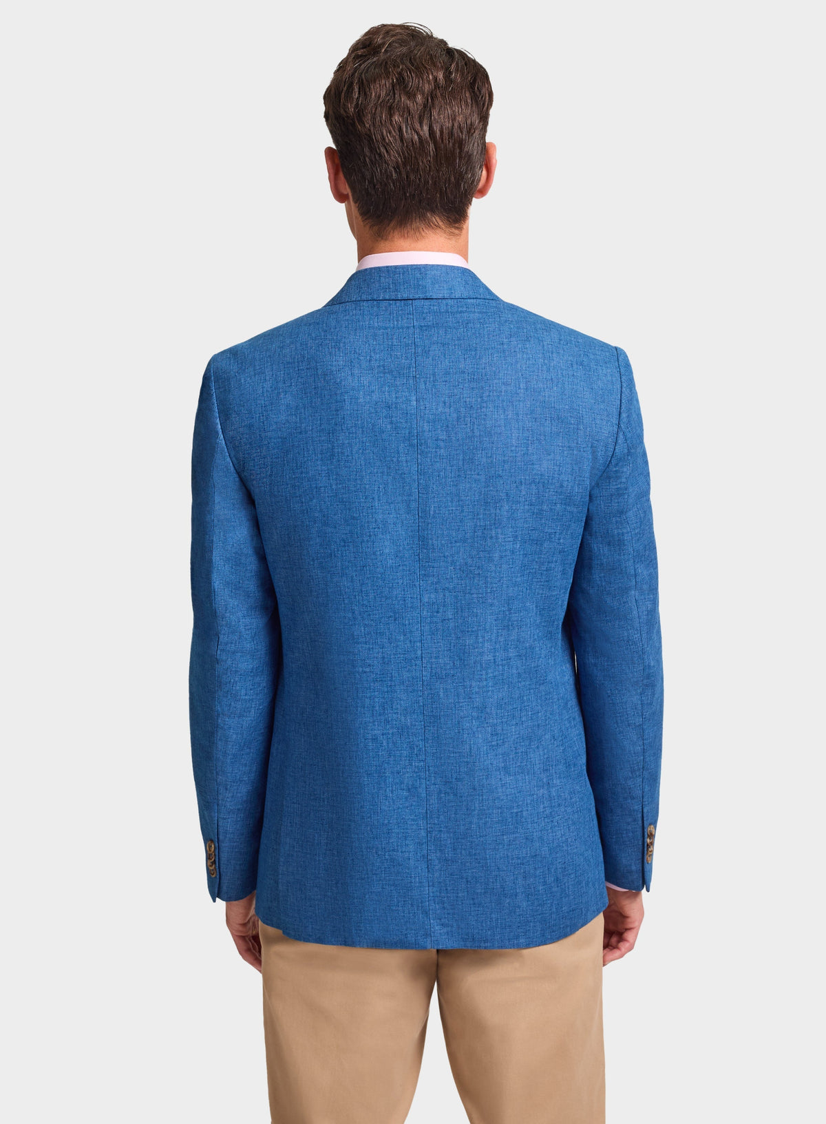 Men’s cotton linen blazer in Blue.