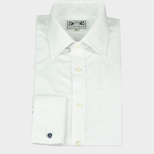 Men’s double cuff shirt in White.