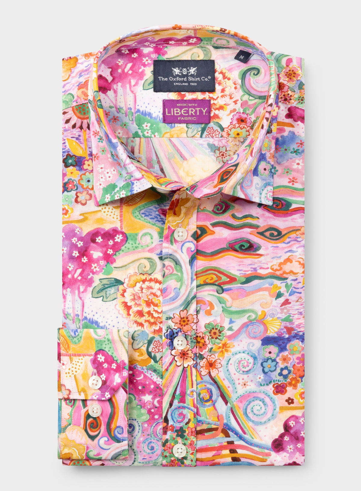Men’s shirt in Elysia Meadow Liberty fabric.